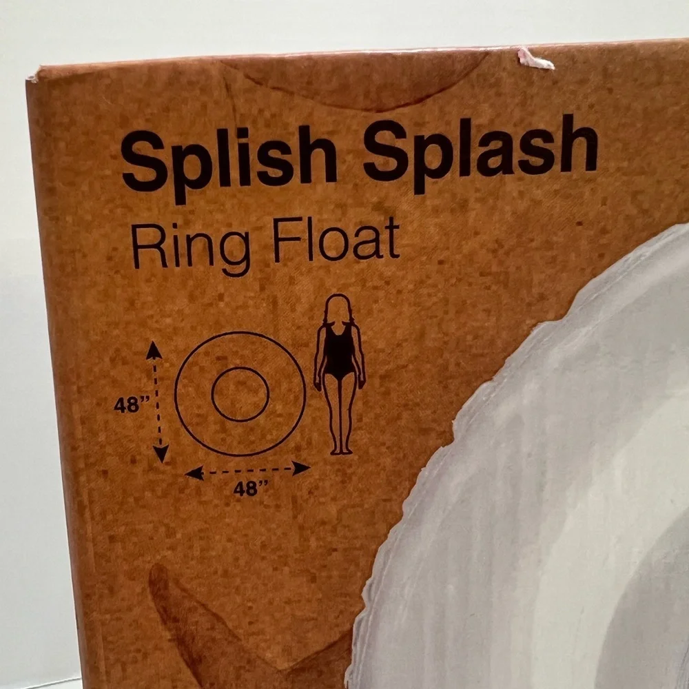Rae Dunn White Ring Float with Black Text